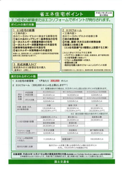 　もうご存知ですか？？？《省エネ住宅ポイント制度》