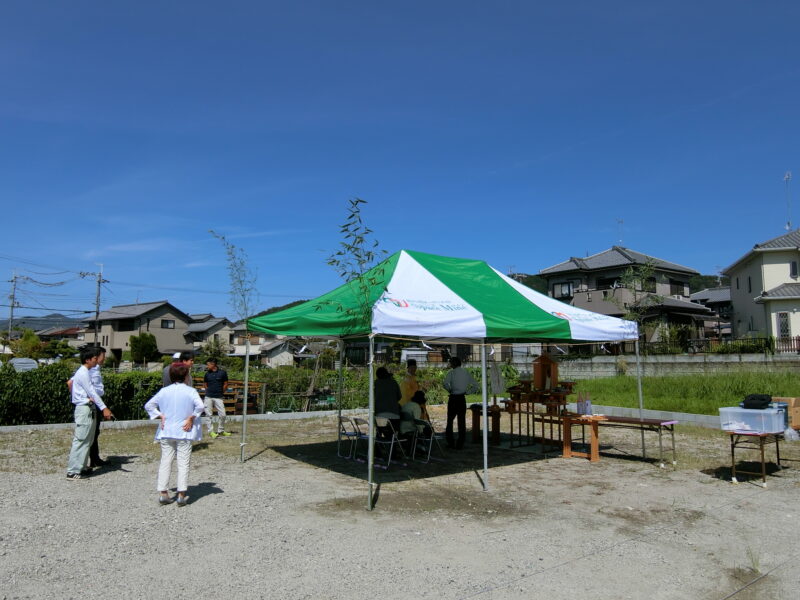 世界遺産「法隆寺」のある斑鳩町にて地鎮祭です。